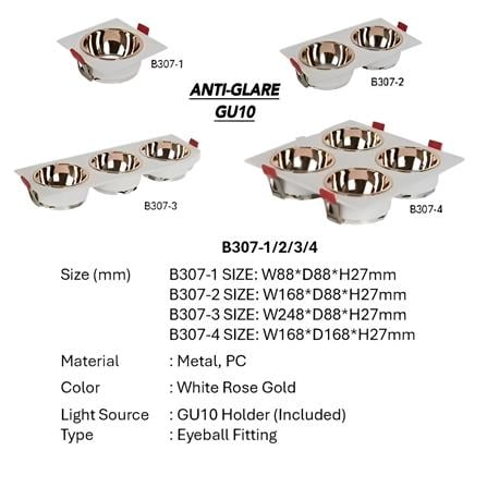 PRE-ORDER BRIGHT OBJECTIVES  EYEBALL B307-1 GU10 WHITE ROSE GOLD