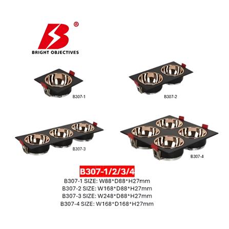 PRE-ORDER BRIGHT OBJECTIVES  EYEBALL B307-3 GU10 BLACK ROSE GOLD