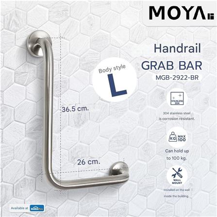 MOYA L-SHAPE GRAB BAR MGB-2922-BR STAINLESS STEEL