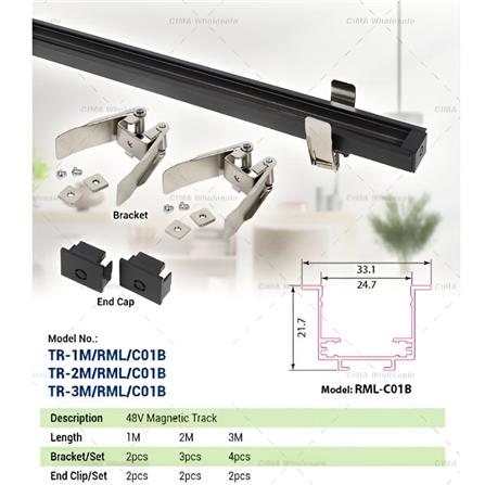CIELO MAGNETIC TRACK TR-2M/RML/C01B 2METER BLACK