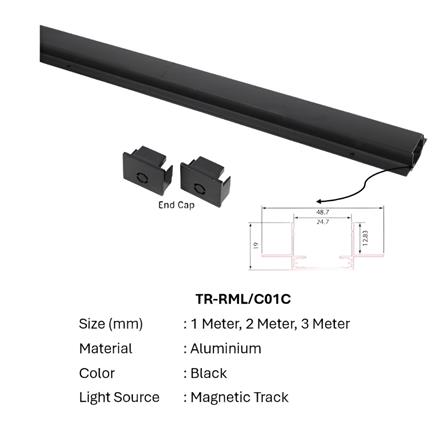 CIELO MAGNETIC TRACK TR-3M/RML/C01C 3METER BLACK
