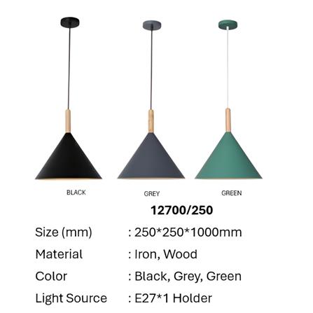 BRIGHT OBJECTIVES PENDANT LAMP 12700/250 E27 GREY