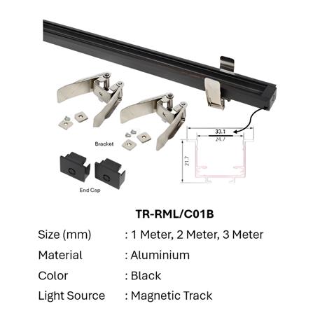 CIELO MAGNETIC TRACK TR-3M/RML/C01B 3METER BLACK
