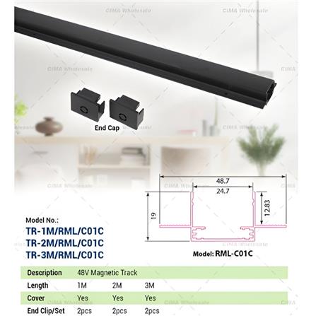 CIELO MAGNETIC TRACK TR-2M/RML/C01C 2METER BLACK