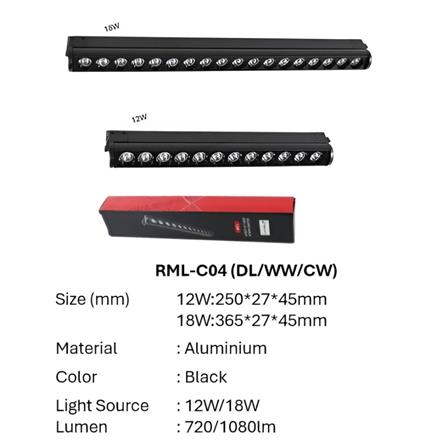 CIELO MAGNETIC TRACK RML-C04/18W/DAYLIGHT BLACK