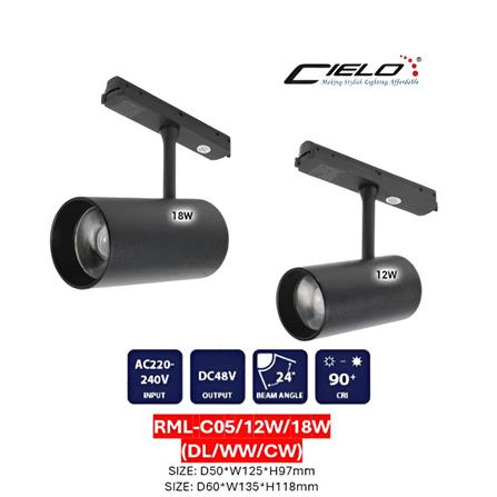CIELO MAGNETIC SPOT TRACK LIGHT RML-C05/12W/DAYLIGHT BLACK