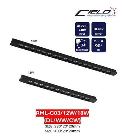 CIELO MAGNETIC TRACK RML-C03/12W/WARM WHITE BLACK
