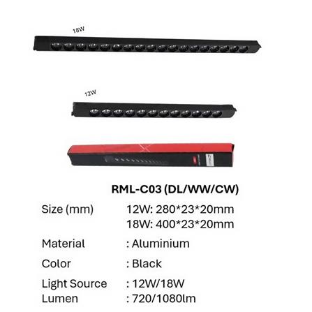 CIELO MAGNETIC TRACK RML-C03/18W/DAYLIGHT BLACK