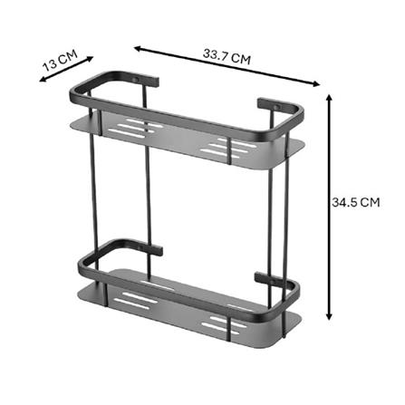 CABANA DOUBLE SHELF CB782-GM GUN METAL