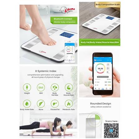 DHOME DIGITAL BMI SCALE CS60005 200KG WHITE