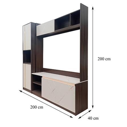 ENTERTAINMENT CENTER FURDINI ATLANTA 200CM ACACIA/GREY [EXCLUSIVE FROM HOMEPRO THAILAND]