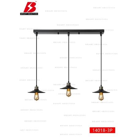 BRIGHT OBJECTIVES PENDANT LAMP 14018/3L BLACK GOLD 60CM