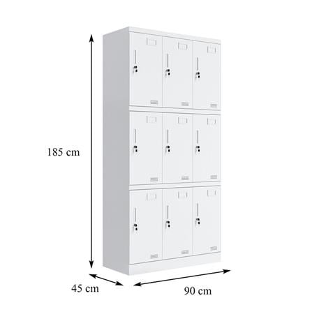 STEEL LOCKER WITH 9 DOORS FURDINI KULLEN FYD-DG005 WHITE [EXCLUSIVE FROM HOMEPRO THAILAND]