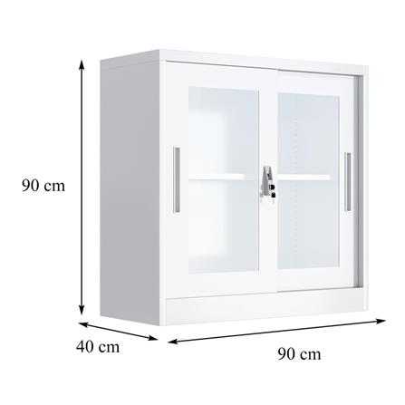 STEEL CABINET WITH SLIDING GLASS DOORS FURDINI KULLEN FYD-W002 WHITE [EXCLUSIVE FROM HOMEPRO THAILAND]
