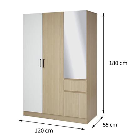 WARDROBE MIRROR DOOR PROGRET OAK/WHITE