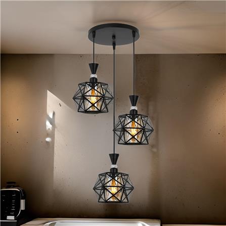 BRIGHT OBJECTIVES PENDANT LAMP 16420/3R BLACK 35CM