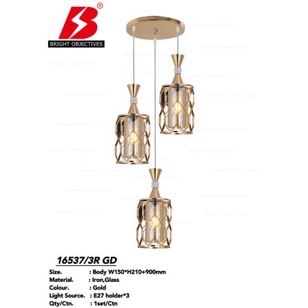 RIGHT OBJECTIVES PENDANT LAMP 16537-3R GOLD 35CM