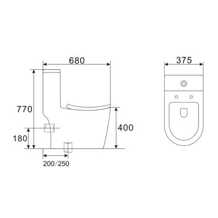 SORENTO 1P TOILET SRTWC7614-RL WHITE S-TRAP 250MM