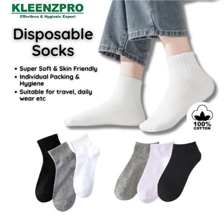 KLEENZPRO DISPOSSABLE UNISEX SOCKS -SHORT TUBE 5 PAIRS