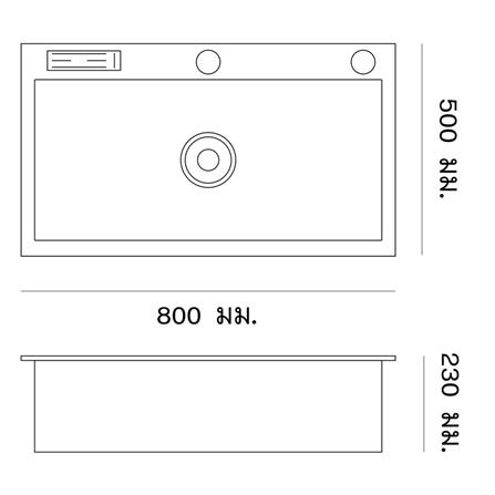 BUILT-IN SINK DYNA HOME WD7545TS-BK 1B BLACK [EXCLUSIVE FROM HOMEPRO THAILAND]