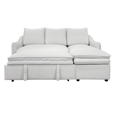RIGHT-HAND FACING L-SHAPED SOFA FURDINI MARCEL PET FRIENDLY WHITE [EXCLUSIVE FROM HOMEPRO THAILAND]