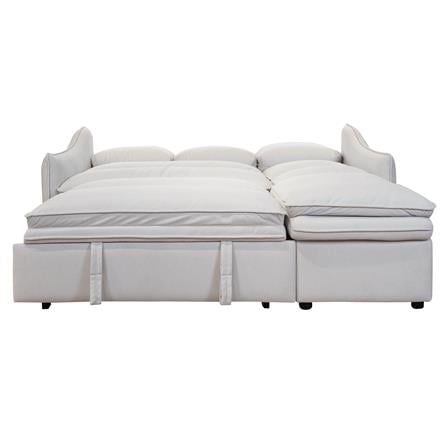 RIGHT-HAND FACING L-SHAPED SOFA FURDINI MARCEL PET FRIENDLY WHITE [EXCLUSIVE FROM HOMEPRO THAILAND]