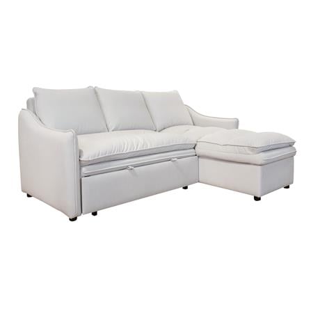 RIGHT-HAND FACING L-SHAPED SOFA FURDINI MARCEL PET FRIENDLY WHITE [EXCLUSIVE FROM HOMEPRO THAILAND]