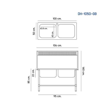 FREESTANDING SINK DYNA HOME DH1050GB 2B STAINLESS STEEL [EXCLUSIVE FROM HOMEPRO THAILAND]