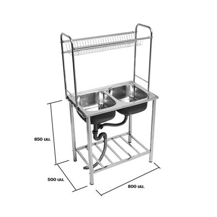 FREESTANDING SINK TECNOSTAR TT 8050 RACK 2B SILVER [EXCLUSIVE FROM HOMEPRO THAILAND]