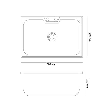 BUILT-IN SINK DYNA HOME DH-6042 1B SILVER [EXCLUSIVE FROM HOMEPRO THAILAND]
