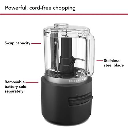 KITCHENAID CORDLESS FOOD CHOPPER 5KFCR500BM 1.18L BLACK