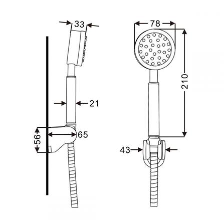 RASLAND HAND SHOWER RA D411-STN-4 SILVER
