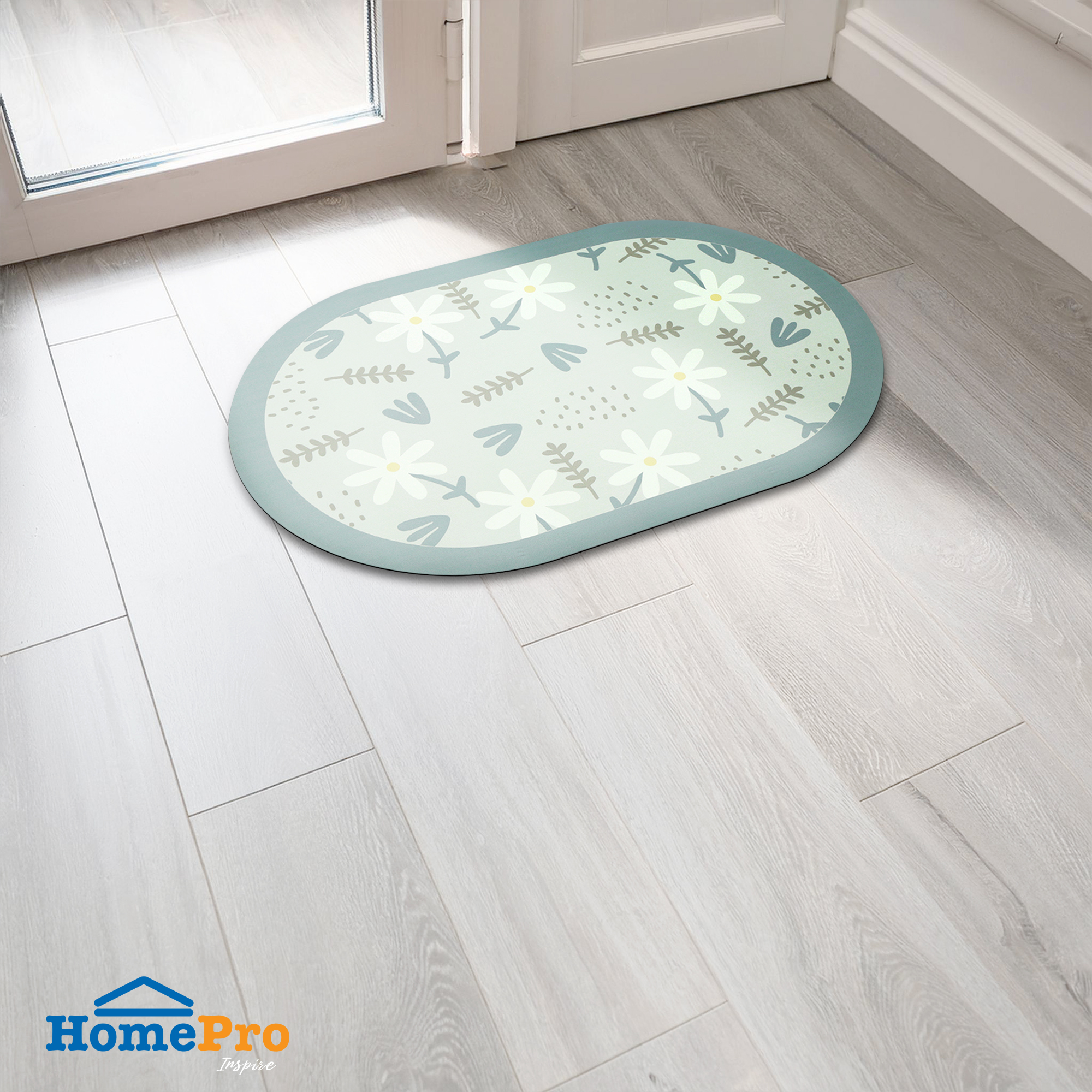 HOME LIVING STYLE RUG PU BLOOM 45X70CM LIGHT BLUE