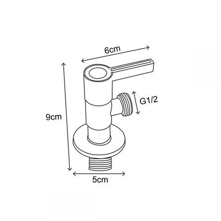 RASLAND STOP VALVE RA C311-C1234 MATTE