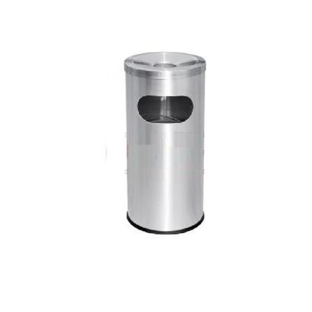 STAINLESS STEEL ROUND BIN WITH ASHTRAY AS-002S