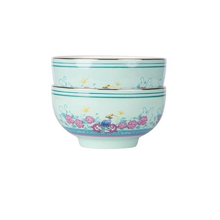 COLOR KING THE HERITAGE GARDEN CERAMIC BOWL 5" SET OF 2 - STRAITS GREEN