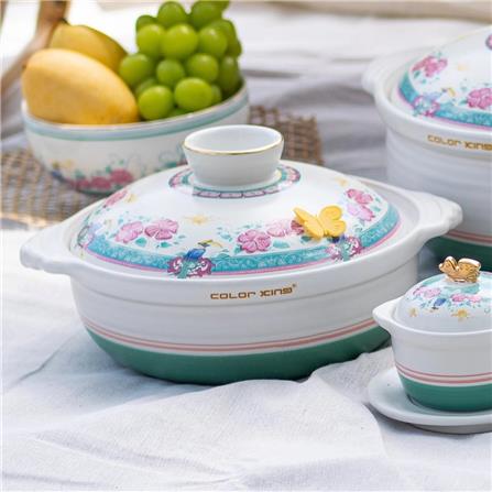 COLOR KING THE HERITAGE GARDEN CERAMIC HOT POT (2500ML) - HERITAGE WHITE