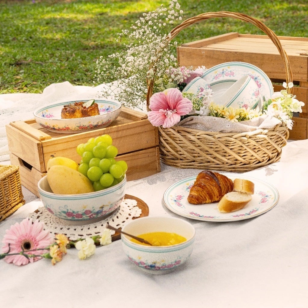 COLOR KING THE HERITAGE GARDEN CERAMIC DEEP PLATE 8.5" SET OF 2 - HERITAGE WHITE