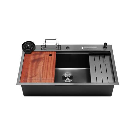 CABANA BUILT-IN NANOGRAIN SINK PAKCAGE CKS8842-BL 1BOWL BLACK 88CM WITH PULL OUT TAP CB890SS-BL