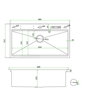 CABANA BUILT-IN NANOGRAIN SINK PAKCAGE CKS8842-BL 1BOWL BLACK 88CM WITH PULL OUT TAP CB890SS-BL