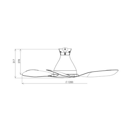 KDK CEILING FAN 12UC 48 INCH 3 BLADE GREY