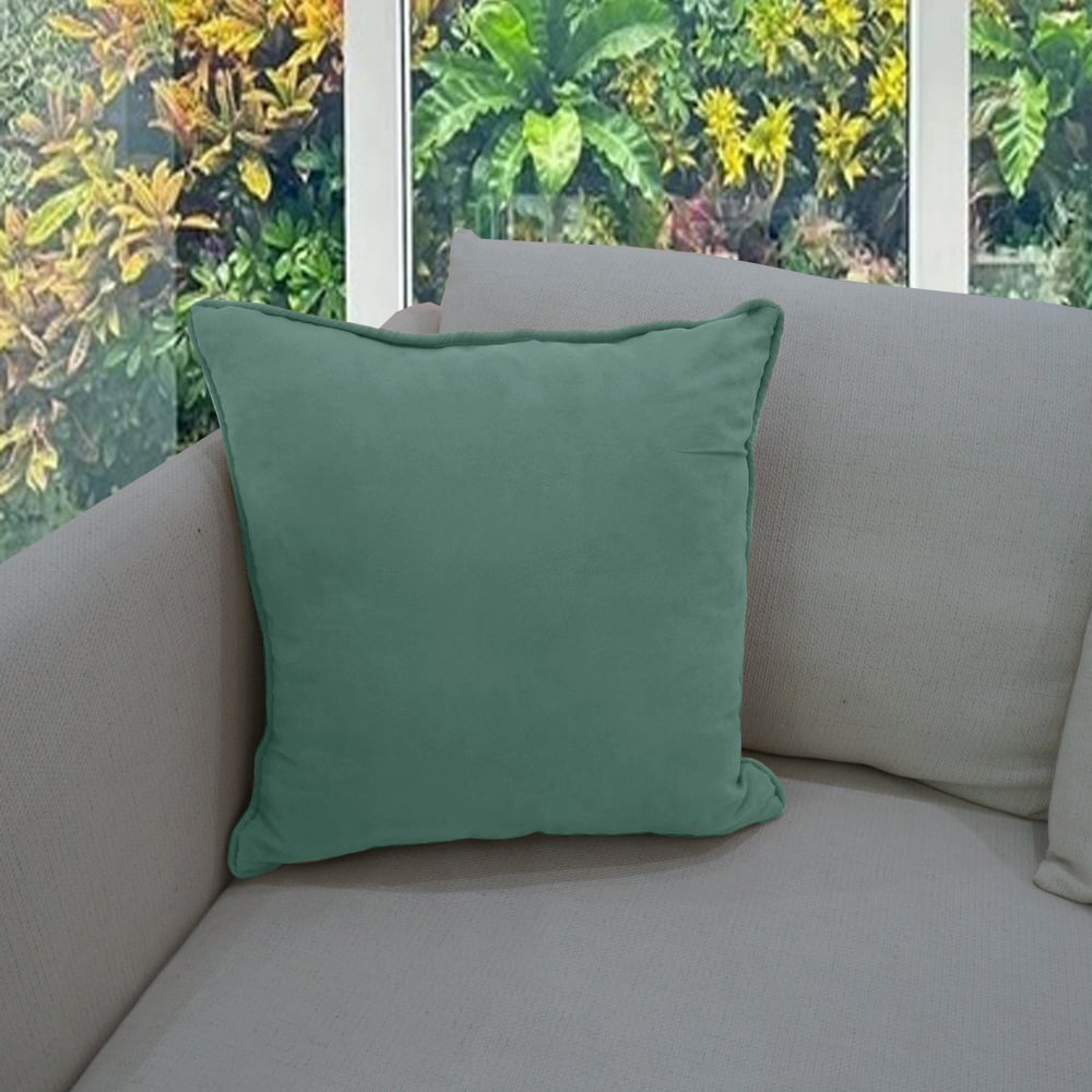 HOME LIVING STYLE CUSHION BLOOM 18X18 DARK GREEN