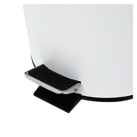 ROUND PEDAL DUSTBIN WITH WOODEN LID ACCO SYLVAN 5L WHITE [EXCLUSIVE FROM HOMEPRO THAILAND]
