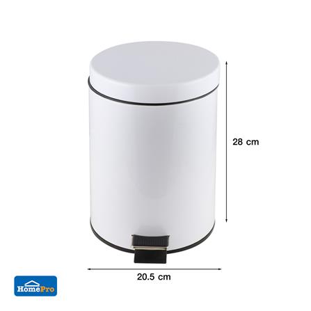 ROUND DUSTBIN PEDAL ACCO SK02001B-1-004 5L WHITE [EXCLUSIVE FROM HOMEPRO THAILAND]