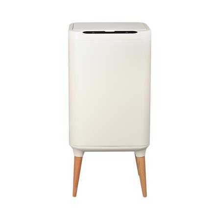 SMART DUSTBIN WITH WOOD LEGS ACCO 13L CREAM [EXCLUSIVE FROM HOMEPRO THAILAND]