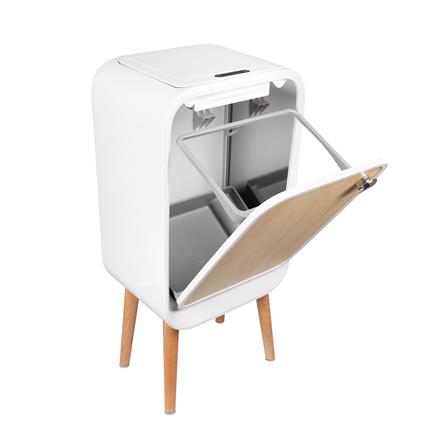 SMART DUSTBIN WITH WOOD LEGS ACCO 20L WHITE OAK [EXCLUSIVE FROM HOMEPRO THAILAND]