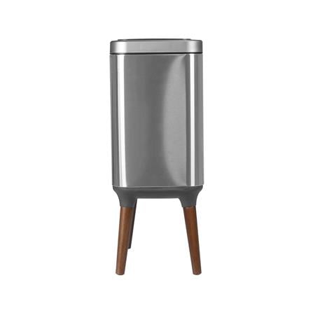 SMART DUSTBIN WITH WOOD LEGS ACCO 9L SILVER [EXCLUSIVE FROM HOMEPRO THAILAND]