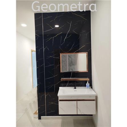 GEOMETRA PVC MARBLE SHEET 120X280X0.3CM PV16 BLACK MIRAGE MARBLE 3.36M2