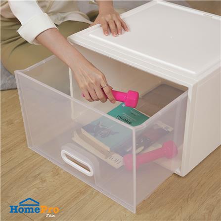 DRAWER BOX STACKO MODULAR 40L 45X45X30.5CM WHITE [EXCLUSIVE FROM HOMEPRO THAILAND]