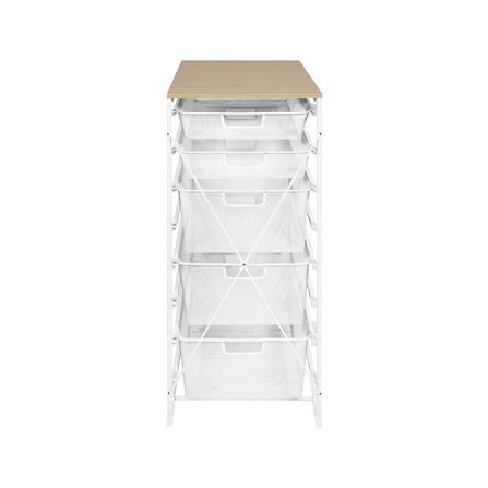 5-TIER DRAWER UNIT WITH WOOD TOP STACKO FLEXI 35.6X51.4X90CM WHITE [EXCLUSIVE FROM HOMEPRO THAILAND]